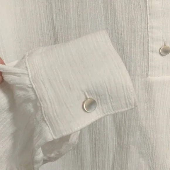 VINCE white loose fit boho top size Small - Picture 3 of 5